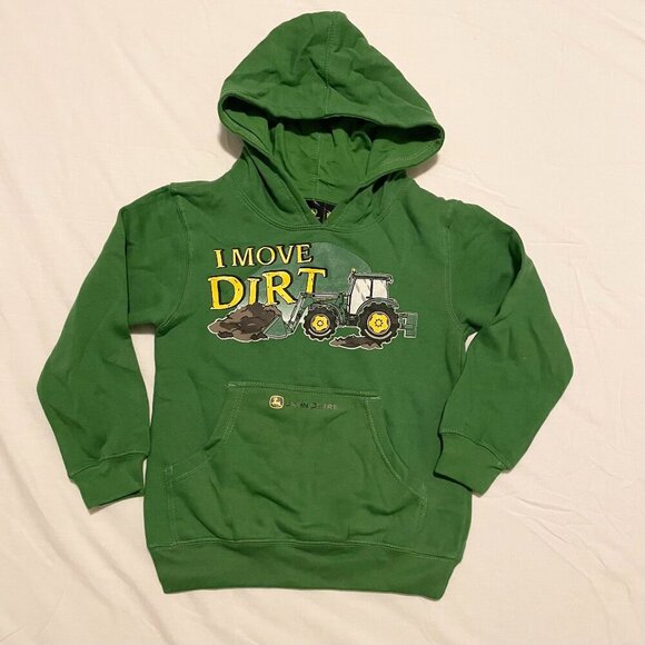 John Deere Fleece Graphic Pullover JD Green Boys Size 7 Sweater - Picture 1 of 16